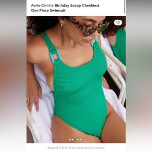 Aerie Crinkle Birthday Scoop Cheekiest One Piece Swimsuit